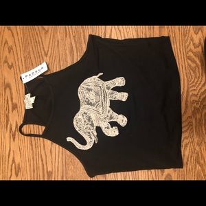 PacSun black elephant crop top